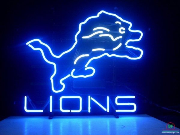 Detroit Lions Neon Sign Teams Neon Light Diy Neon Signs Custom Neon