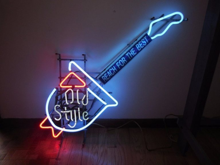 Old Style Beer Guitar Neon Sign Real Neon Light – DIY Neon Signs ...